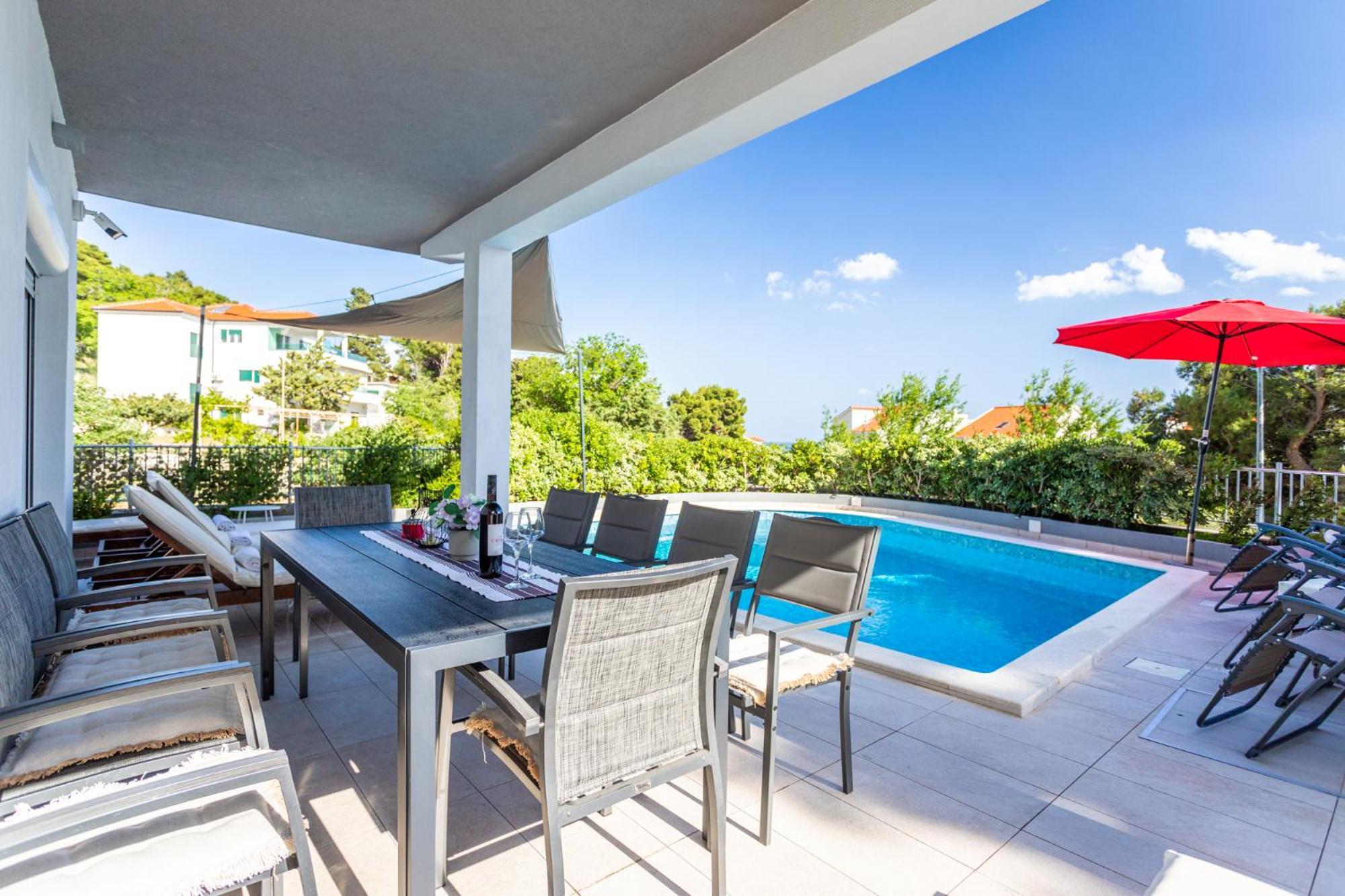 Magnificent Villa With Pool, Hot Tub, Sea View, Sauna 미미체 외부 사진